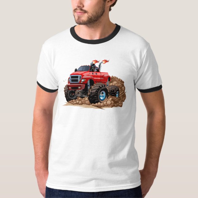T-shirt Camion monstre de dessin animé (Devant)