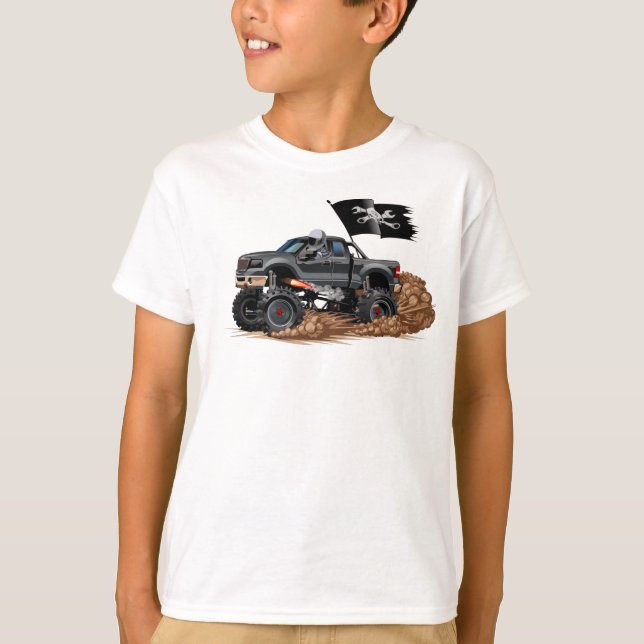 T-shirt Camion monstre de dessin animé (Devant)