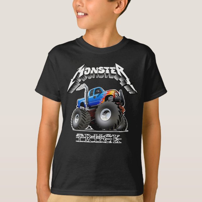 T-shirt Camion monstre de dessin animé (Devant)