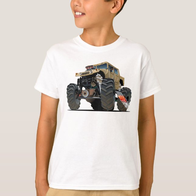 T-shirt Camion monstre de dessin animé (Devant)