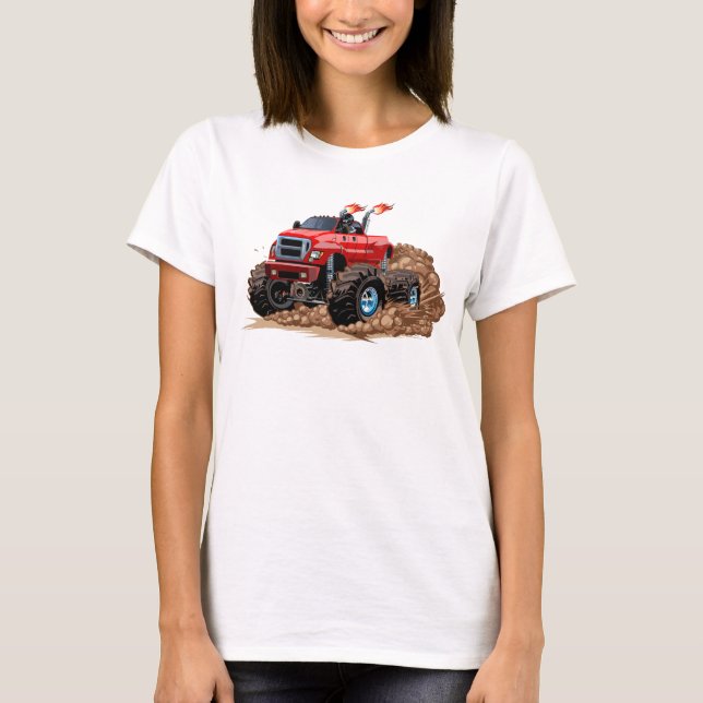 T-shirt Camion monstre de dessin animé (Devant)
