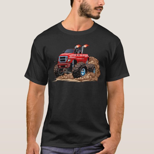 T-shirt Camion monstre de dessin animé (Devant)