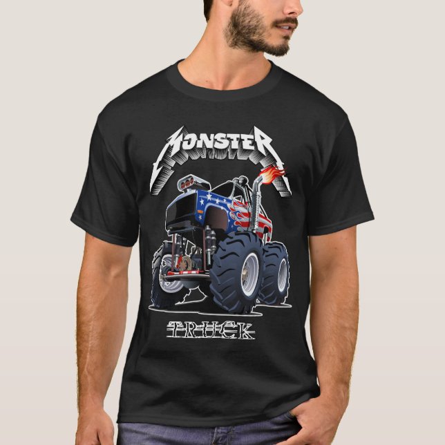 T-shirt Camion monstre de dessin animé (Devant)