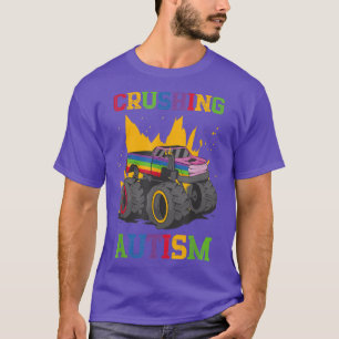 T-shirt Camion monstre de l'autisme écrasant - Thérapie co