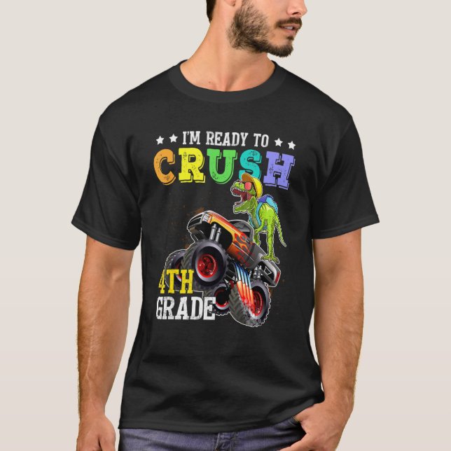 T-shirt Camion Monstre Dinosaure 4e grade de broyage Retou (Devant)