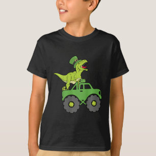 T-shirt Camion Monstre Dinosaure T-rex Saint-Patrick Enfan