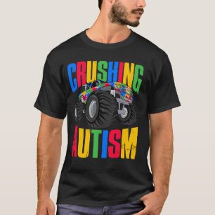T-shirt Camion Monstre Drôle Écrasant la Sensibilisation à