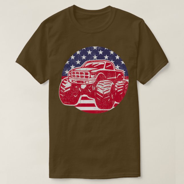 T-shirt Camion monstre patriotique (Design devant)