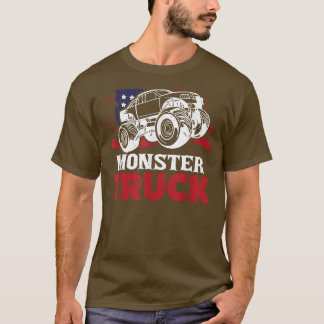 T-shirt Camion monstre patriotique avec l'Amérique