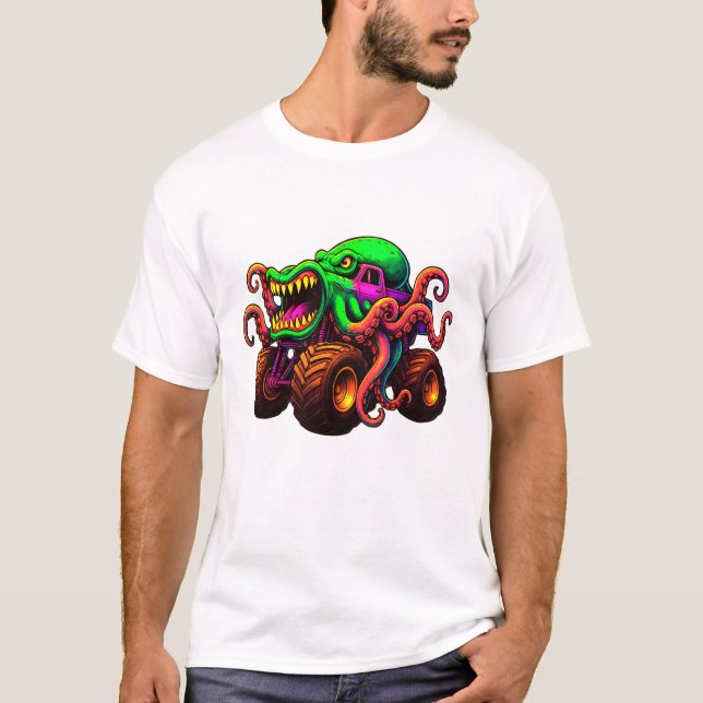 T-shirt Camion Monstre Pieuvre  (Devant)
