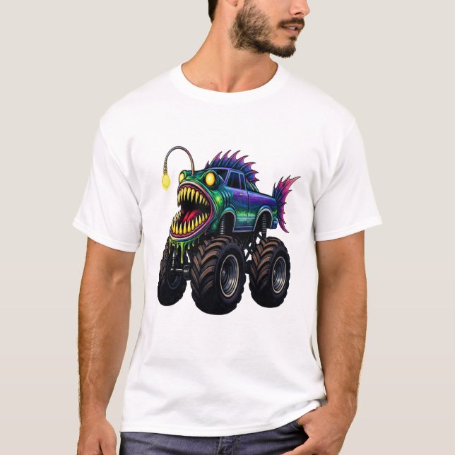 T-shirt Camion Monstre Poisson-Lumière (Devant)