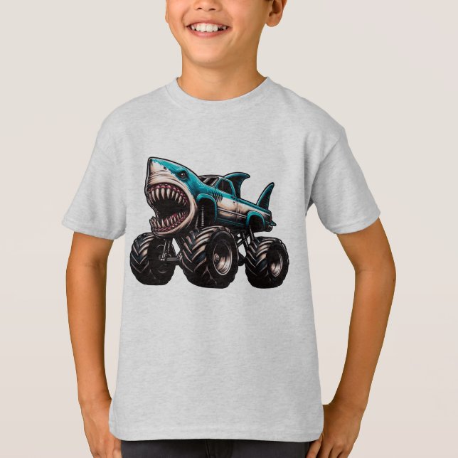 T-shirt Camion Monstre Requin  (Devant)