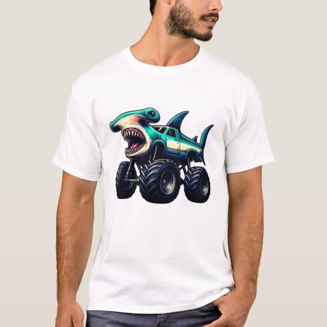 T-shirt Camion Monstre Requin Marteau (Devant)