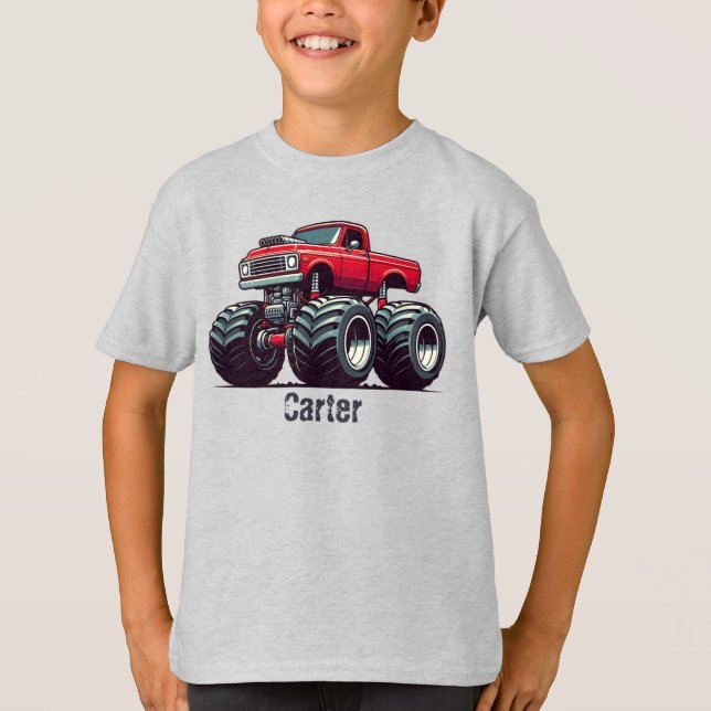 T-shirt Camion monstre rouge (Devant)