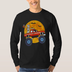 T-shirt Camion Monstre Squelette Halloween Enfants Garçons