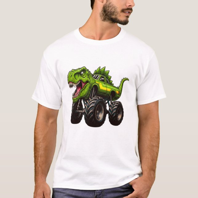 T-shirt Camion Monstre T-Rex (Devant)