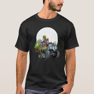 T-shirt Camion Monstre Zombie Halloween Effrayant Enfants