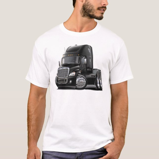 T-shirt Camion noir de Freightliner Cascadia (Devant)