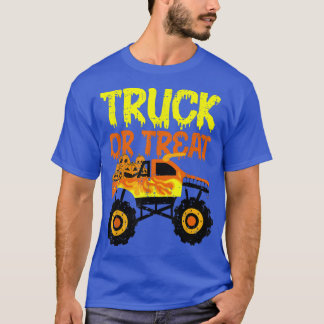 T-shirt Camion Ou Traiter Citrouilles Enfants Garçons Hall