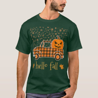 T-shirt Camion Plaid Citrouille Buffalo Halloween Hello Tr