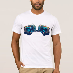 T-shirt Camion reflété de bleu semi