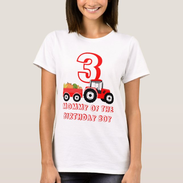 T-shirt Camion Rouge Agritourisme Produire maman Anniversa (Devant)
