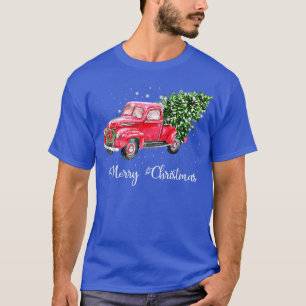 T-shirt Camion rouge Arbre de Noël Camion Vintage de ramas