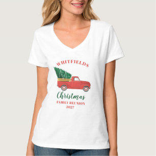 T-shirt Camion Rouge de Noël Réunion de Famille Personnali