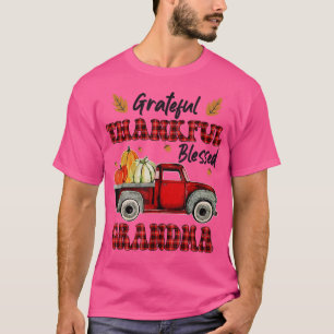 T-shirt Camion Rouge Grand-mère Merci Grateful Blessé
