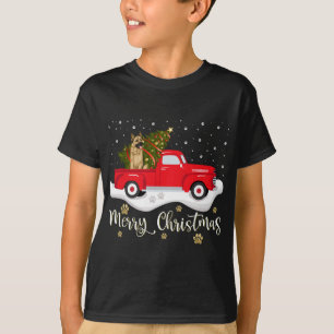 T-shirt Camion Rouge Joyeux Arbre de Noël Berger Allemand 