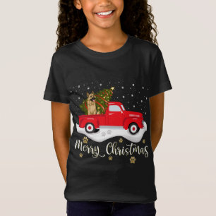 T-Shirt Camion Rouge Joyeux Arbre de Noël Berger Allemand