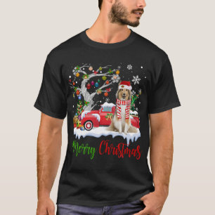 T-shirt Camion Rouge Joyeux Arbre de Noël Shetland Sheepdo