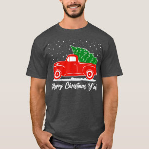 T-shirt Camion Rouge Noël Joyeux Noël Yall