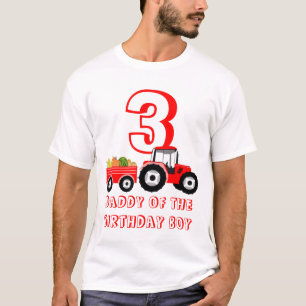 T-shirt Camion rouge produit de la ferme papa enfant anniv