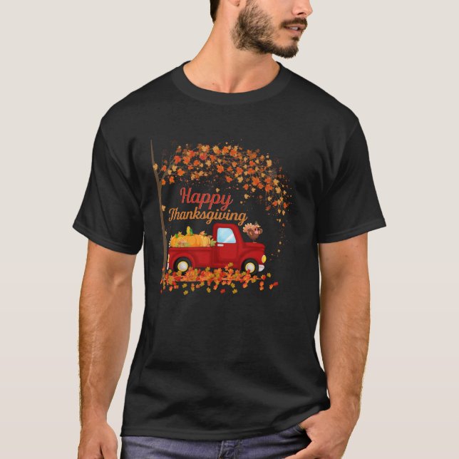 T-shirt Camion rouge Vintage bon thanksgiving (Devant)