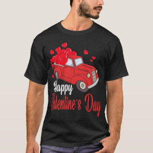 T-shirt Camion rouge Vintage rétro transportant des coeurs
