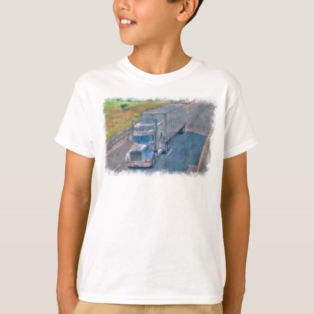 T-shirt Camion routier Camion de transport de marchandises (Devant)
