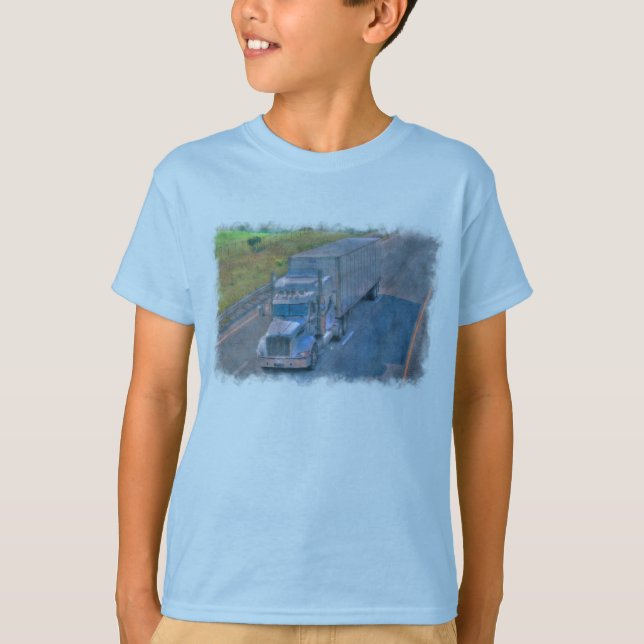 T-shirt Camion routier Camion de transport de marchandises (Devant)