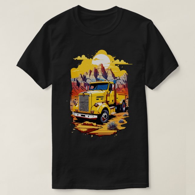 T-shirt Camion semi-jaune (Design devant)