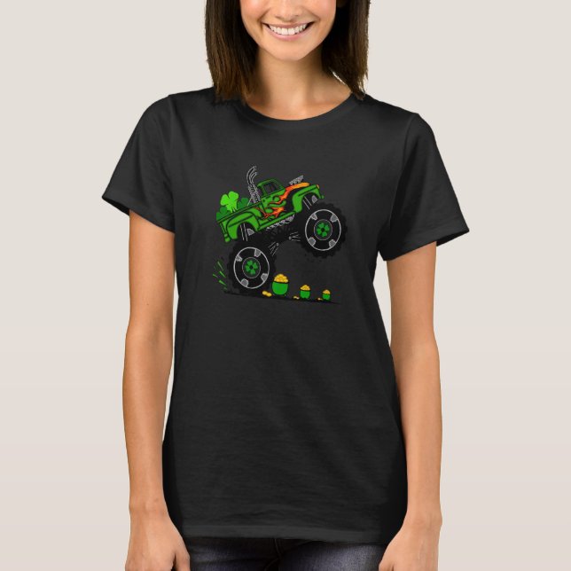 T-shirt Camion Shamrock de St Patrick pour garçons T (Devant)