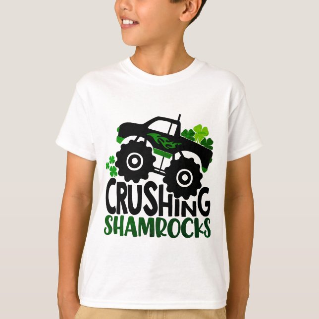 T-shirt Camion Shamrock écrasant | Saint Patrick's Day (Devant)