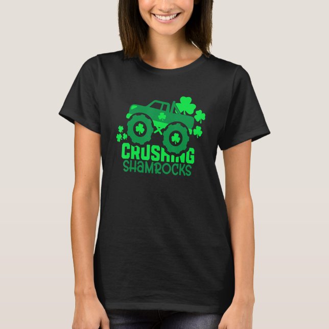 T-shirt Camion Shamrock Monster Truck Irish St Patrick (Devant)