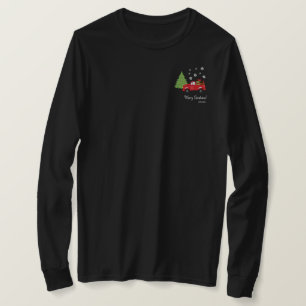 T-shirt Camion Vintage Holiday Tree Joyeux Noël Famille