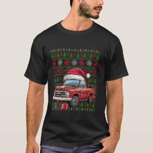 T-shirt Camion Xmas Lights Ugly Santa Hat Pickup Camion Ch