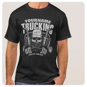 T-shirt Camionnage personnalisé Camionneur de crâne Camion