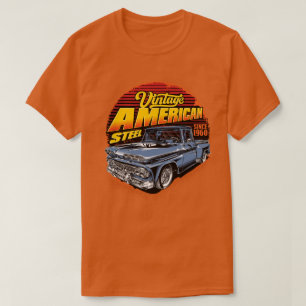 T-shirt Camionnette Classique Américaine Vintage en Acier