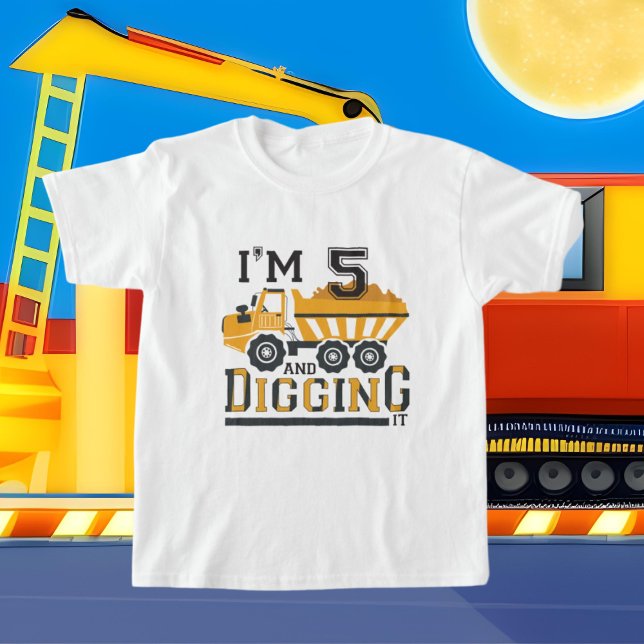 T-shirt camionnette de construction de 5e anniversaire (Créateur téléchargé)