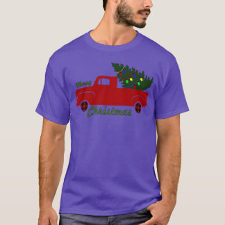 T-shirt camionnette de noël et famille des arbres de noël