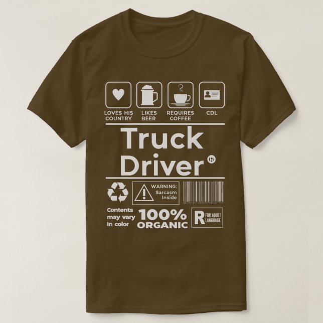 T-shirt Camionnette Pays Camionneur Diesel Freight Truck D (Design devant)