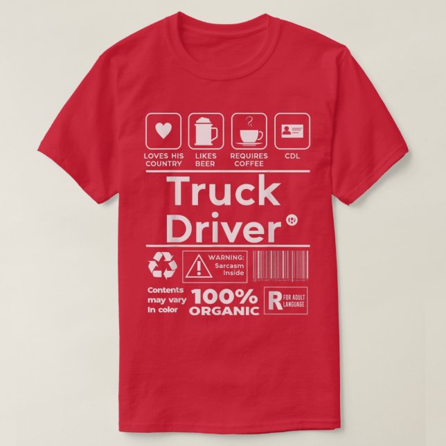 T-shirt Camionnette Pays Camionneur Diesel Freight Truck D (Design devant)